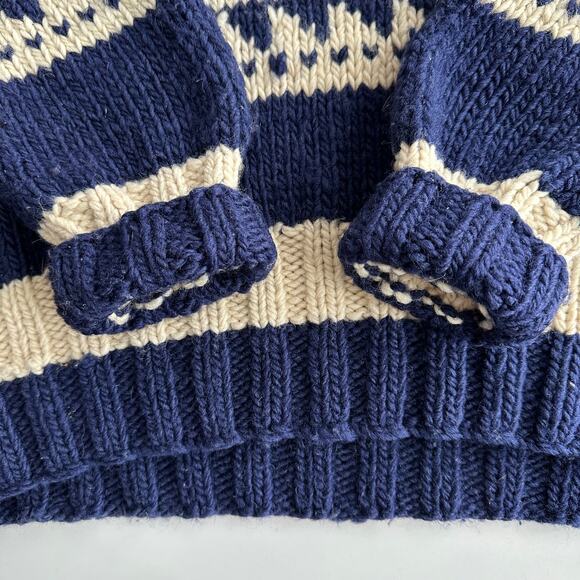 Polo by Ralph Lauren VTG 90s Handknit Wool Thunderbird Cowichan Style Sweater XL - Picture 10 of 10